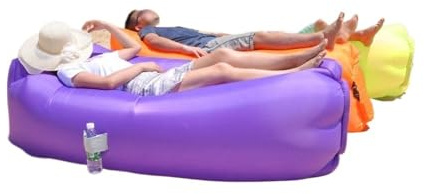 Ryhapm Lazy Aufblasbares Sofa, Outdoor, tragbar, Strand, Luftsofa, faltbar, Camping, aufblasbares Schlafsofa, Schlafsack, Einzelperson, Violett