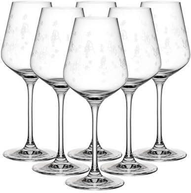 Villeroy & Boch Toy's Delight Lot de 6 verres à vin blanc, passent au lave-vaisselle, verres de Noël, verres à vin, verres à boire, verre en cristal