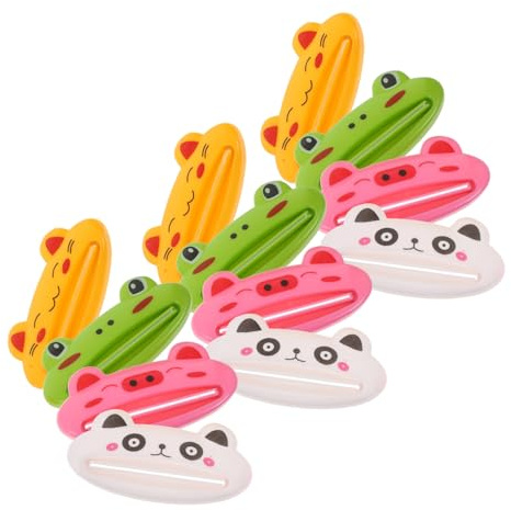 Veemoon Toothpaste Tube Squeezers Portable Manual 12pcs Cartoon Pp Clip Holders Bathroom Tool for Facial Cleanser and Toothpaste Tubes for Family Use | Body Cream and Facial Cleanser Use, Lightweight Handling, Simple to Use for Adults and Children Alike