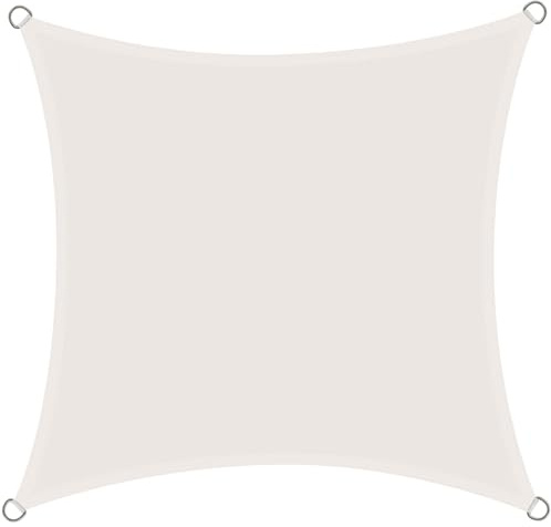 Rivenlo Tenda a Vela Ombreggiante Impermeabile 3x3 m Quadrato, Protezione Raggi UV 98% Tenda da Sole Parasole per Esterno Quadrata per Giardino Terrazza Balcone, Beige