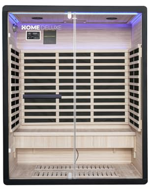 Home Deluxe Infrarotkabine NERO L – Schwarz, Hemlock (190 x 110 x 153 cm) | Luxuriöses Design & leichte Montage