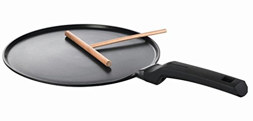 Schulte-Ufer 452332 Padella per crêpe Antiaderente Globus frittura di e Universale da Cucina, Acciaio Inossidabile, Nero, 30 x 49 x 6 cm