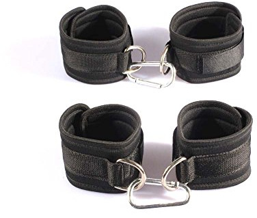 Handgelenk-Fußfesseln Set - SMspade Enlove Hochwertige 2er Set BDSM handschellen Bondage Erotik sexspielzeug für frauen paare Fetisch handfesseln sex spielzeug Anfänger fesseln sex Kit, Schwarz