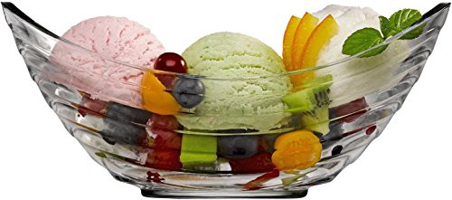 Pasabahce 53983 – 6er Set Schale aus Glas Gondol für Eis, Salat, Dessert, Beilage