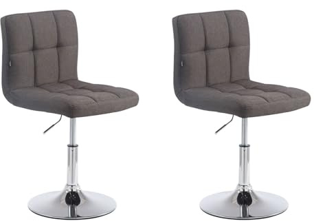 CLP Lounger-Set Palma V2 Mit Stoffbezug I 2 x Höhenverstellbarer Polsterstuhl Mit Metallgestell In Chrom-Optik, Farbe:dunkelgrau
