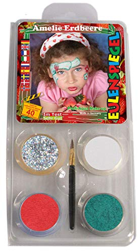 Eulenspiegel 204696 - Schmink-Set Amelie Erdbeere, für ca. 40 Masken, Schminkfarben, Karneval, Mottoparty