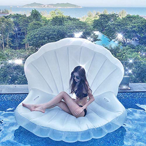 softneco Schwimmende Wasser Spielzeug Sofa Air Bett Für Strand Meer,Kolossale Seashell Luftmatratze Pool,Schwimmbad Aufblasbare Floß Für Kinder Muschel Mit Inflator