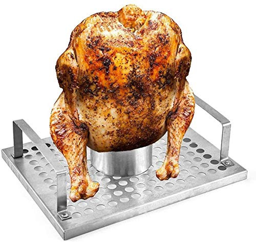 Parrilla Para Lata De Cerveza Parrilla Para Asador De Pollo Parrilla Para Asador De Pollo Lata Para Cerveza Soporte Para Asar Para Barbacoa De Acero Inoxidable Herramientas De Parrilla Para Campamento
