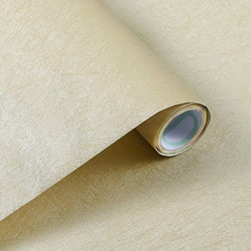 Arthome Peel and Stick Papier Peint,Gaufré Papier Adhesif pour Meuble,Vinyle Texturé Autocollant Décoratif Film pour Meuble,Comptoirs,Armoires,Amovible pour Revêtement,Jaune Gaufré,44cmx3m