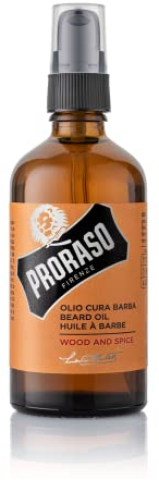 Proraso Beard Oil, Wood & Spice, 100 ml, Bartöl mit Zedernholz & Zitrus-Duft, Bart Weichmacher pflegt Haut & Haar und schützt das Barthaar, Made in Italy