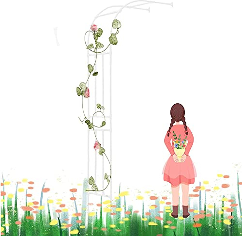 Rosenbogen Halbbogen,Gartenbogen Gartenlaube Aus Metall,Wetterfeste Rankhilfe,Halb-Rosenbogen Für Rosen Kletterpflanzen Unterstützen,Stützgitterbogen Torbogen Hochzeitsdekoration,Weiß,240 * 240cm