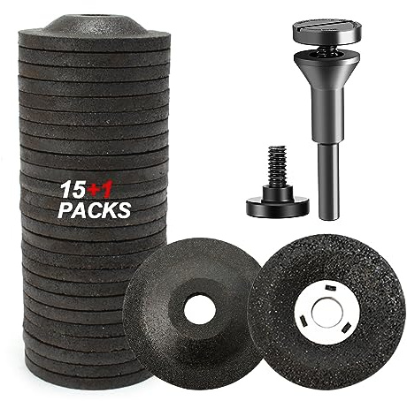 SI FANG 2 inch Die Grinder Grinding Wheels with Mounting Mandrel for Drill Rotary Tool,Depressed Center Grinding Wheel Discs, 3/8 Arbor 1/4 Stem for Metal & Stainless Steel, 16 Pack