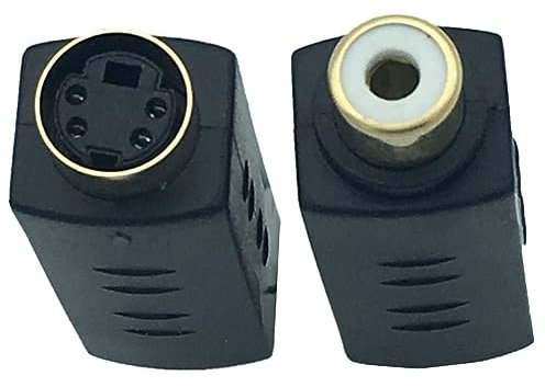 Traovien Adaptador S-Video hembra a RCA hembra, adaptador de cable compuesto de 4 pines, adecuado para micro teléfonos y equipos de audio y más (2 piezas) (4 pines hembra/RCA hembra)