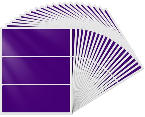 YIKIADA Etiquetas Rectangulares Púrpuras 102 x 51 mm Etiquetas Adhesivas Autoadhesivas de Almacenamiento Grande Pegatinas Impermeables para Etiquetado de Mermeladas Etiquetas de Dirección Paquete de