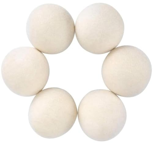 Knadgbft6Pcs Wool Dryer Balls- Premium Natural - Made with Wool That Replaces Dryer Sheets - Lint Remover Easy to Use 7cm
