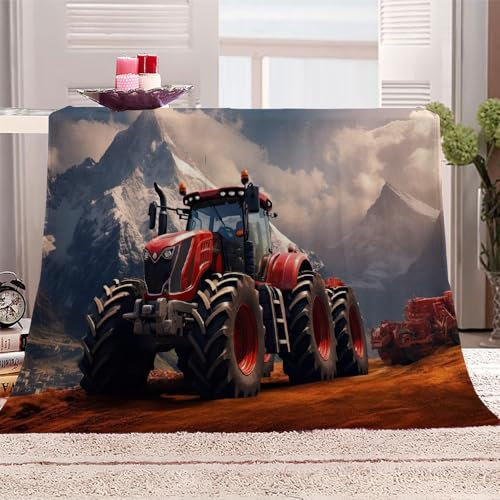 Traktor Warm Winter Weich Sofadecke 130x150 Bauernhof Weizenfeld 3D-Digitaldruck Sofa Flanelldecke Warme Kinderdecke Wohndecke für Bett Klimaanlage Decke Nap Decke Babydecke Sommer Blanket