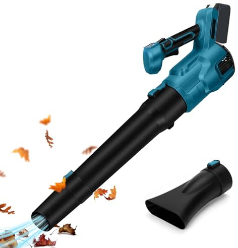 Soffiatore di Foglie senza Fili compatibile con Makita 18V Batteria, Batteria soffiatore per foglie, 180 km/h, 3 velocità regolabili, soffiatore da giardino, Soffiatore/Aspiratore A Batteria