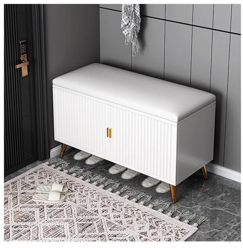 Schuhregal, Sitzbank, Ottomane, Aufbewahrungs-Organizer mit Sitz, schmal, versteckt, Schuhschrank für High Heels, Eingänge, Flure, Schränke, stilvoll, 190 x 50 x 30 cm