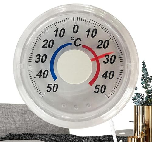 Outdoor Stick Analog Thermograph,Window Transparent Analog Thermograph Adhesive | Accurate Measurement Easy to Read Temperature Gauge for Living Room, Dormitory