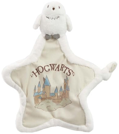 Rainbow Designs Harry Potter Hedwig Comfort Blanket – Morbido peluche neonato con gufo innevato design – coperta a forma di stella con illustrazione di Hogwarts e angolo annodato per giochi sensoriali