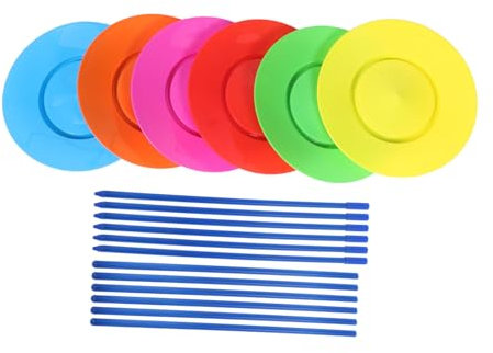 HEMOTON 6 Stücke Kunststoff Jonglierspielzeug Zirkus Leistung Requisiten Jungen Und Mädchen Präsentieren Mit Sticks