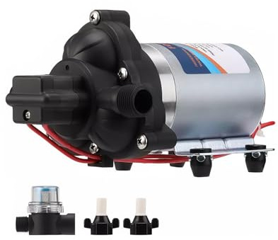 GEARMONSTER Wasserpumpe 12V Druckwasserpumpe, 3.5 GPM 45 PSI für Wohnmobil | Selbstansaugende Druckpumpe mit Druckschalter, 3,1 Bar, 13.5 L/min, für Wohnwagen Yacht Camper, Wasserversorgung, 1/2-14 AG