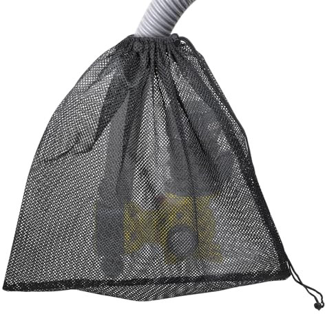 Ajcotahm Pond Pump Filter Bag, 45 x 45 CM Black Water Pump Barrier Bag with Drawstring Large Fish Pond Media Mesh Bags for Outdoor Water Ponds Filters