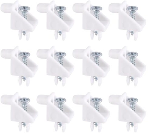12 pasadores de soporte de estante con tornillos, clavijas de plástico para estantería de gabinete de cocina IKEA parte #101558 (Pax & Komplement) reemplazos duraderos de accesorios para muebles