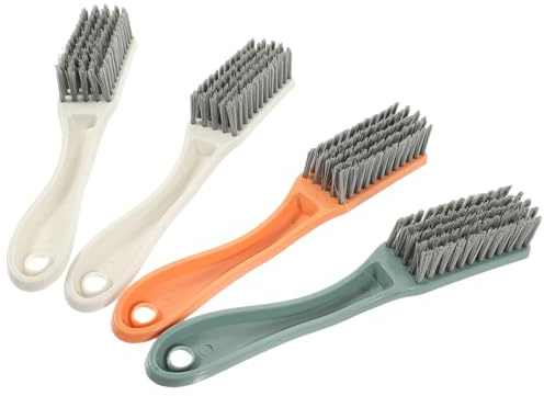 QUMIIRITY 4 Stück Reinigungsbürsten Mit Langem Griff Schuhbürste Wäschebürste Nagelbürste Borstenbürste Für Schuhe Kleidung Haushalt Praktische Bürsten Für Einfache Fleckenentfernung