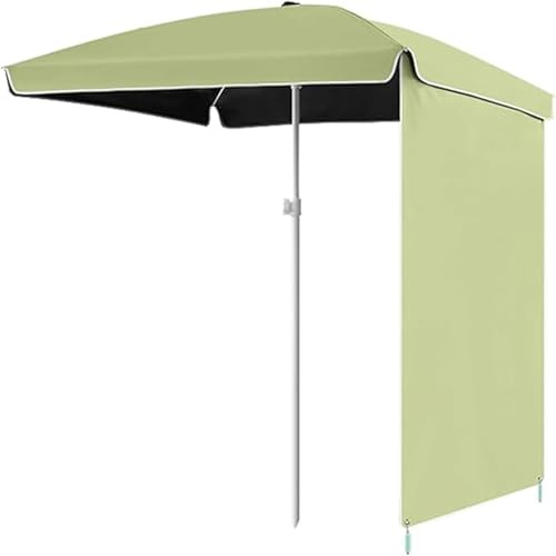 Ombrellone rettangolare portatile da 260 cm, parasole da giardino UPF 50+, con tenda parasole, ombrellone da esterno per terrazza, balcone, spiaggia, base non inclusa