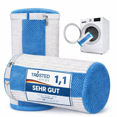 Hausli Schuhwaschbeutel für die Waschmaschine, 2er Pack - Wäschebeutel für Schuhe mit Mikrofaserbürsten, 360° Reinigung, Reißverschluss, wiederverwendbar, waschmaschinenfest, 18L x 18W x 33H cm, Weiß