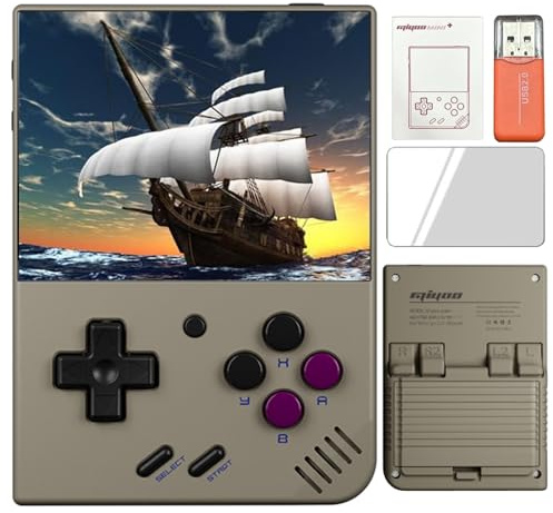 Console Di Gioco Portatile Retrò Miyoo Mini Plus, Schermo IPS Da 3,5 Pollici 640*480 Da 3000mAh, Console Per Giochi Portatili Ricaricabili-Grey||64G