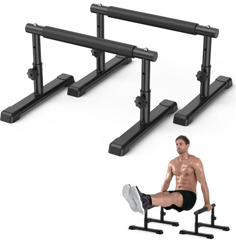 IMAYCC 2 En 1 Regolabili Paralelas Calistenia, Push Up Bar Dip Barras Paralelas Calistenia, Antideslizante Barra de Flexiones para Gimnasia Fitness Yoga Interior y Exterior