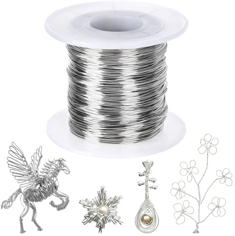 1 Rotoli Filo Acciaio Inox 304, 100 Metri Filo Di Ferro Modellabile Da 0,5 mm per Lavori Manuali, Filo per Modellare, Creazione Di Gioielli