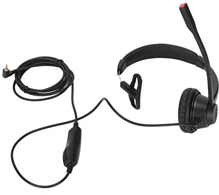 VBLKUYDPR H390 - Cuffia telefonica da 2,5 MV, cuffia business mono con microfono con cancellazione del rumore, cuffia da ufficio da 2,5 mm per call center telemarketing, volume regolabile e