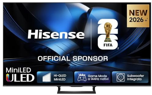 Hisense 85U7SE - MiniLED Smart TV 85 Pulgadas, Hi-QLED MiniLED, Modo Juego 144 Hz Nativos, Subwoofer Integrado, Hi-View AI Engine, IMAX Enhanced, Filmmaker Mode, Dolby Vision IQ, HDR 10+ Adaptive