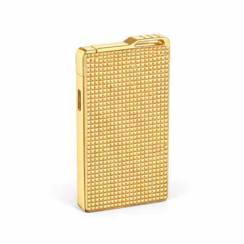Jetflame Feuerzeug Luxembourg Gold Gasfeuerzeug Metall windstabil Elegant | Kompaktes Premium-Taschenfeuerzeug mit konzentrierter Jetflamme und robustem Metallgehäuse