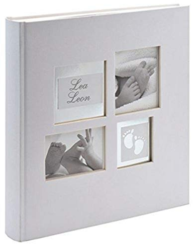 walther design Fotoalbum grau 28 x 30,5 cm Babyalbum Baby Little Foot UK-172
