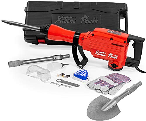 XtremepowerUS 2200W Electric Demolition Jack Hammer Concrete Breaker Punch Drill Chisel & Shovel Digging Bits w/Case