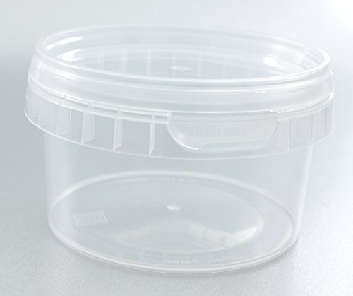 Superfos Universal Kunststoff Dosen mit Deckel Industriestandard Rund Ø 95mm, Fassungsvermögen 240ml (50 Dosen)