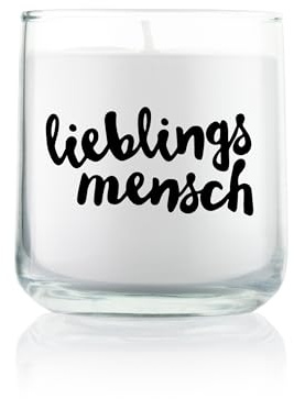 FEEL GOOD CANDLE - Scented candle in glass - candle with motif as a gift for women and for decoration (favourite person, sandalwood)