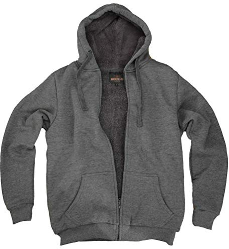 ROCK-IT Apparel I Felpa con Cappuccio da Uomo Foderata per l'inverno [Taglie S-5XL] Felpa con Cappuccio I qualità Premium I Torso e Cappuccio Foderati I Colore Grigio Heather 5XL
