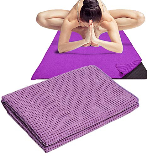Yogatuch rutschfest Yoga Handtuch rutschfest Matte Handtuch für die Übung Handtuch für Yoga Mat Rutschfestes Trainingsmattenhandtuch Purple,-