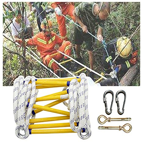 ZXCVBAS Strickleiter,Rettungsleiter,Rettungsseilleiter,Sicherheitsleiter,Tragbares Bootsleiterseil Mit Haken Für Jugendliche Und Erwachsene,Kompakte Seilleiter Für Zuhause,4m/13.12ft