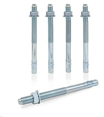 KM TRADE Bolzenanker - Schwerlastanker aus verzinktem Stahl mit ETA Zulassung, Option 7 - M20 x 270 mm, fixierbare Dicke: 135 mm - 10 Stück