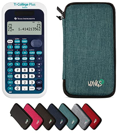 TEXAS INSTRUMENTS CALCUSO Sparpaket: TI Collège Plus Solaire wissenschaftlicher Rechner + WYNGS Schutztasche türkis + Erweiterte von CALCUSO