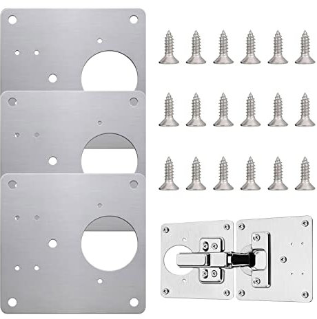 Scharnier Reparaturplatte, Edelstahl Scharnier Reparaturplatte,Küchenschrank Reparaturplatten mit Schrauben für die Reparatur von Tür Schrank Wohnmöbel Schublade Kisten Fenster (3 Stück)