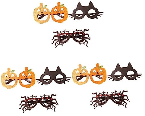 UPKOCH 9stücke Teiliges Halloween-brillen Für Kostümpartys Lustige Schwarz-gläser Mit Von Kürbis Und Schwarzer Katze Für Erwachsene Leicht Und Zu Tragen