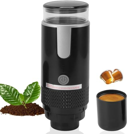 WOOXGEHM Macchina Elettrica Portatile per caffè Espresso, 3 4 Minuti di Riscaldamento Automatico per caffè Macinato e Capsule di caffè K Cup(Nessuna Funzione di Riscaldamento)