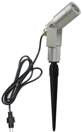 VBLED® 3W LED Garten Strahler Flavius Silber 4000K 12V AC/DC mit Erdspieß | Außenlampe zur Beleuchtung von Garten, Terrasse, Pflanzen, Wegen, Teich | IP67, 1,5 m Kabel mit Stecker, Aluminium…
